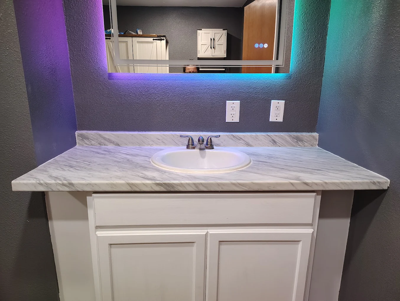 Custom Bathroom Vanity with LED Lighting